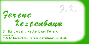 ferenc kestenbaum business card